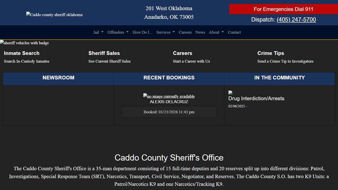 Caddo County Sheriff's Office in Oklahoma